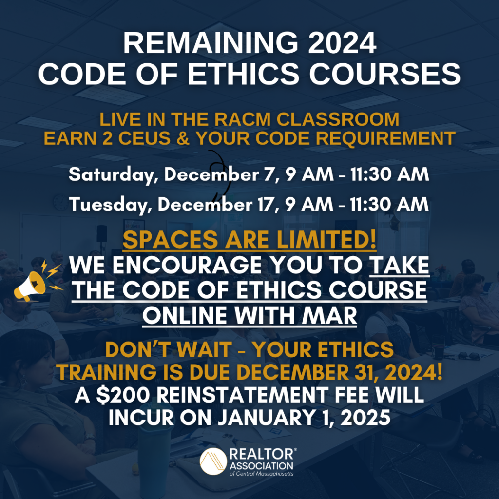 Last 2 live Code of Ethics classes at RACM